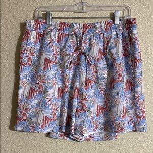 NWT Lucy Paris Tropical Print Drawstring Shorts Size XL